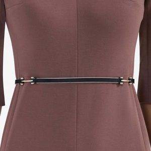 NWOT: MM LaFleur Thin Bridle Belt in Black/Cream